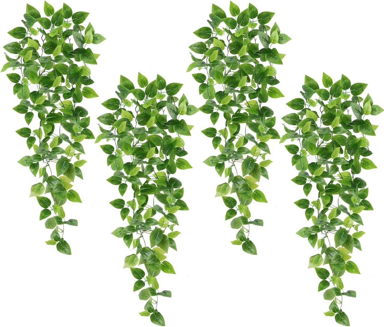 Fake Plants Hanging 4pcs Artificial Vines Fake Pothos 3.6FT for Living Room Indoor Outdoor Decor (No Baskets)